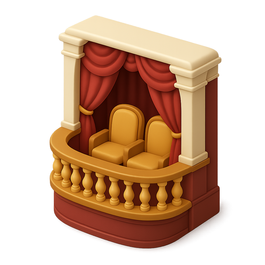 Opera Box Interior Opera Balcony Box 3D Icon — Free PNG Download | Thiings