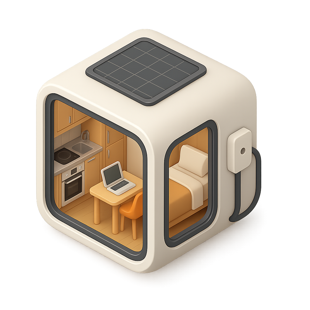 Pod Unit Icon Plug-In Apartment Pod 3D Icon — Free PNG Download | Thiings