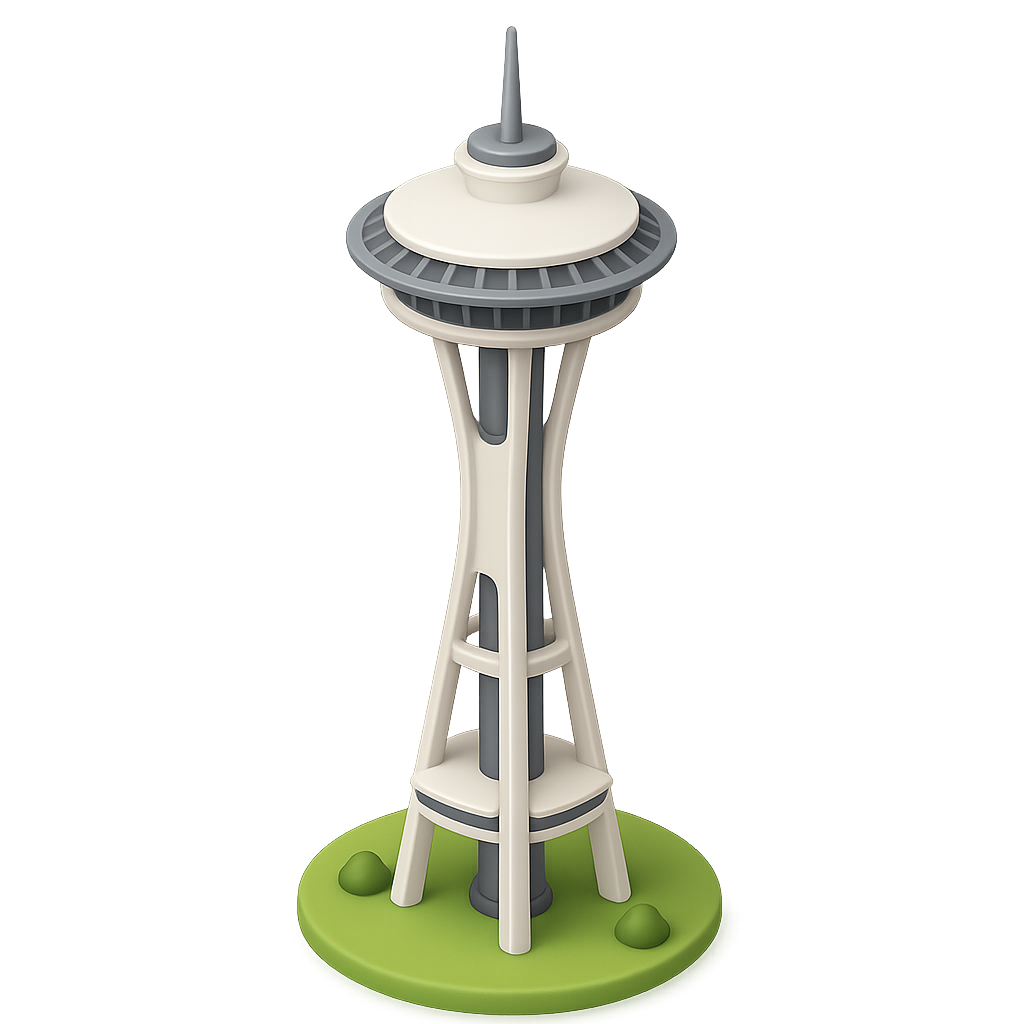 Space Needle 3D Icon — Free PNG Download | Thiings