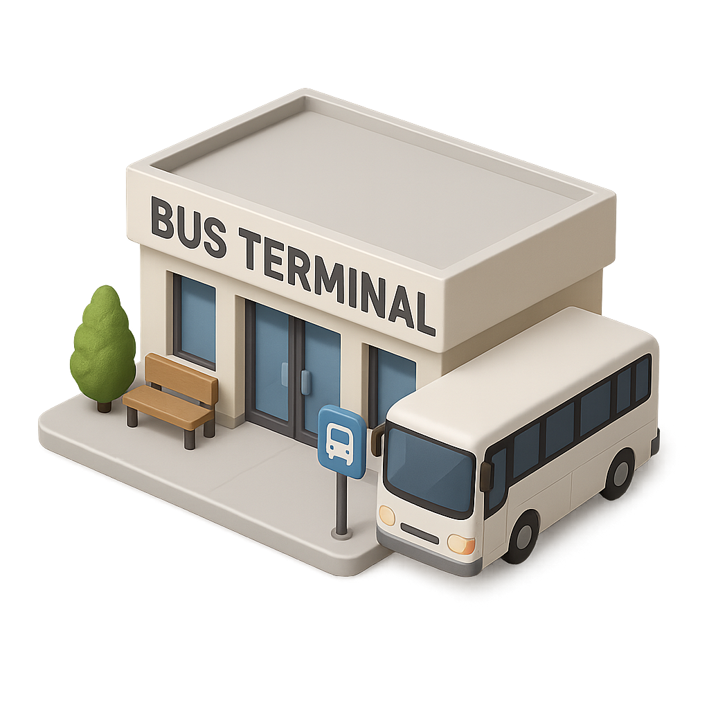 Bus Terminal 3D Icon — Free PNG Download | Thiings