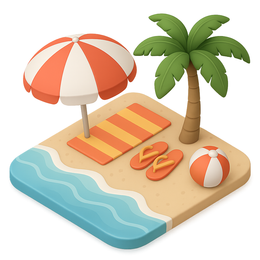 Beach 3D Icon — Free PNG Download | Thiings