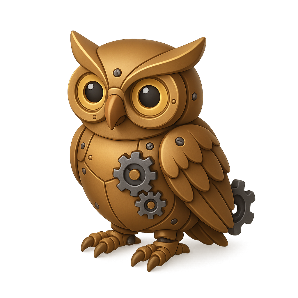 Mechanical Owl 3D Icon — Free PNG Download | Thiings