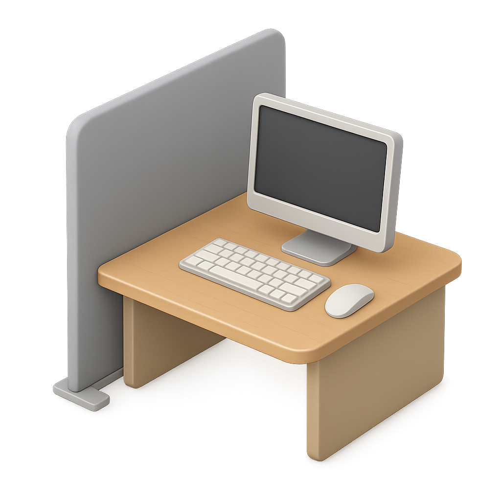 Partision Desk Desk Partition 3D Icon — Free PNG Download | Thiings