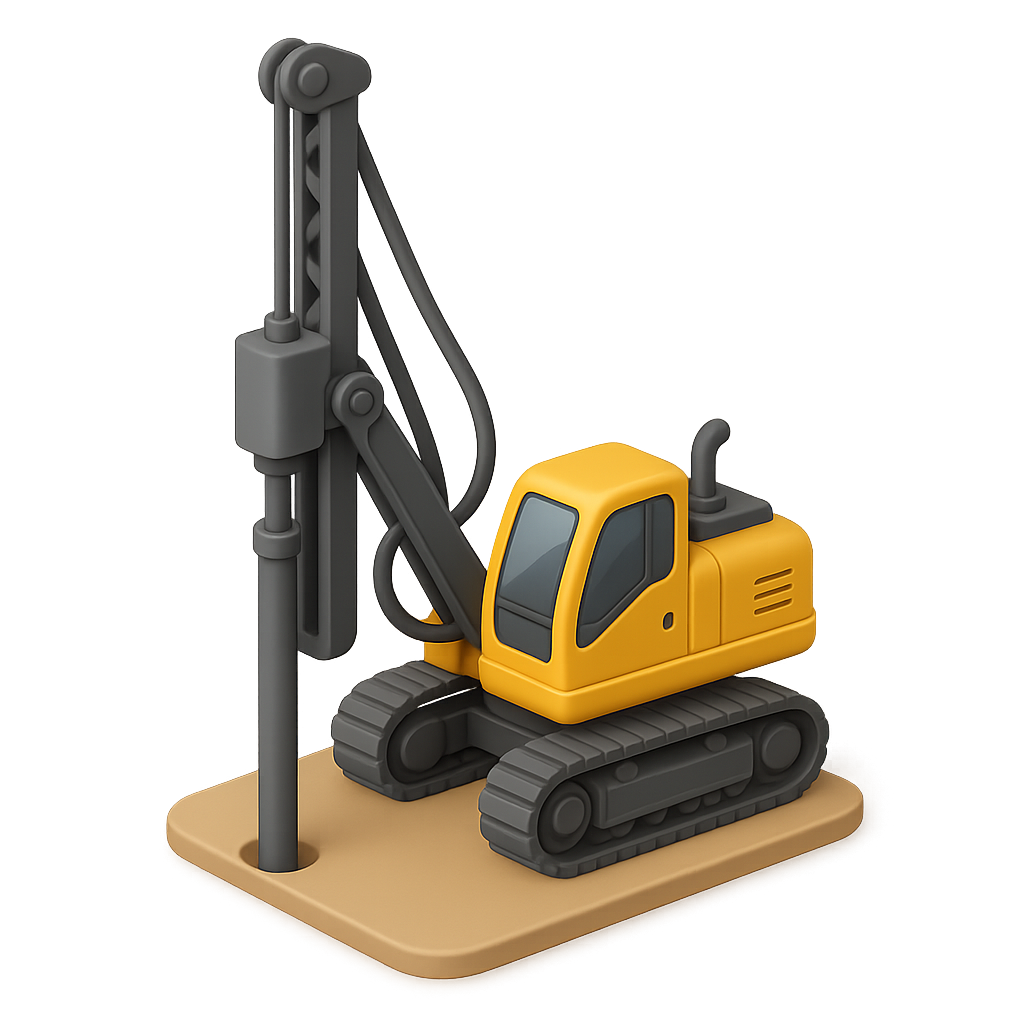 Piling machine 3D Icon — Free PNG Download | Thiings